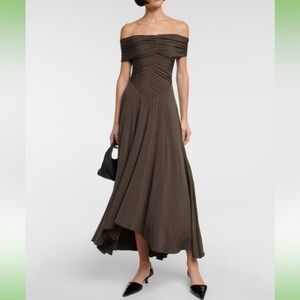 Khaite Punzell Dress in Brown